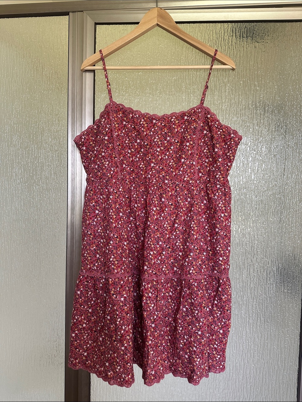 Aeropostale Raspberry Floral Spaghetti-Strap Mini Dress